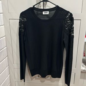 Sonia Rykiel Sweater w Lace Shoulders